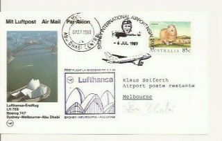 Lufthansa First Flight Sydney Melbourne 1989