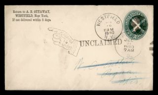 Dr Who 1890 Westfield Ny Fancy Cancel Stationery To Piqua Oh Rts E56893