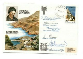1977 Raf Escaping Society Sc18 Cover - Escape From Crete - 6 Signatures