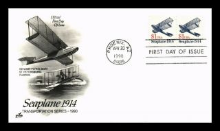 Dr Jim Stamps Us Seaplane Transportation Coil High Value Fdc Cover Pair