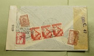 Dr Who 1942 Ecuador Guayaquil Airmail To Canada Wwii Dual Censored E48419