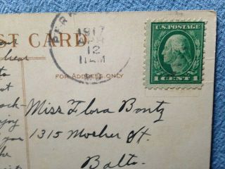 Rare 1917 Postmarked George Washington 1 Cent Stamp U.  S.  A.  Postage Dated