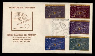 Dr Who 1962 Paraguay Fdc Space Planets Of The Universe Cachet Combo E46807