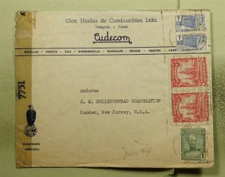 Dr Who 1944 Colombia Slogan Cancel To Usa Wwii Censored Pair E46591