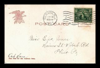 Dr Jim Stamps Us Postal History Scott 328 On Postcard Newark 1907 View