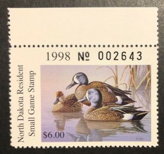 Tdstamps: Us North Dakota Duck Stamps Nh Og