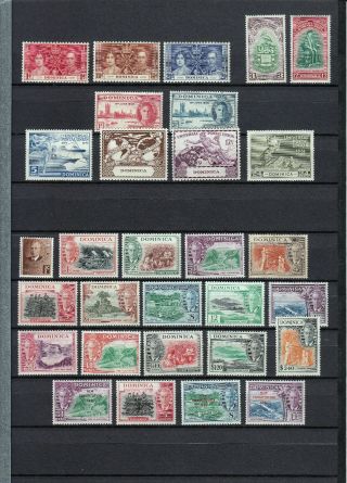 Dominica 1937 - 1951 30 Stamps Mlh (one Small Value Is)