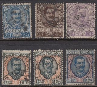 Italy 81//91 Hi Val Kings 6 Diff Stamps 1901 - 26 Cv $48.  75