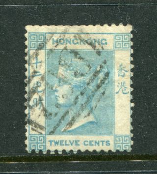 1863/71 China Hong Kong Qv 12c Stamp B62 With Reverse Watermark Scarce