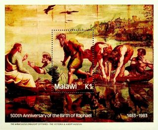 Malawi 1983 500th Birth Anniv Of Raphael Painting Jesus Christ Fine Sheet