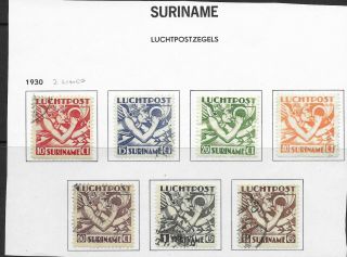 Suriname 1930 Airmail Set Of 7 Fine