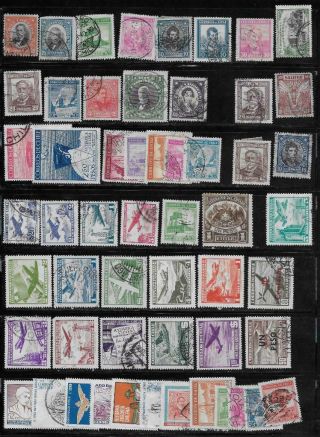 55 Chile Stamps W/air Post From Quality Old Album