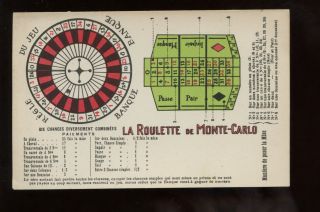 Monaco Picture Postcard Early 1900s - " La Roulette De Monte - Carlo "