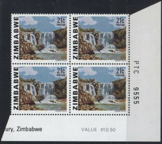 Zimbabwe 1980 Defins Mnh Sg586 Value/sht Number Block 4 504 Relisted Half Price