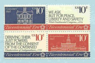 1543 - 1546 Us Nh Block Of 4 1st Continential Congres Year 1974