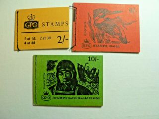 Gb Stitched Stamp Booklets Qp39 7/68,  Xp10 11/69,  N29 Phos 7/67 -