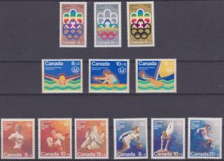 Canada 1974 - 76 B1 To B12 Montreal Olympic Semi - Postals (full Set Of 12) - Mnh