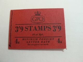 Gb Stitched Stamp Booklet G1 3/9d Nov 1953 -