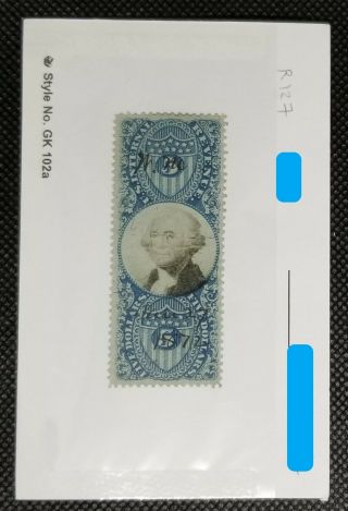 Dukem7777 - Us - Stamps - Sc R127 – 1871 $5 Internal Revenue (094)