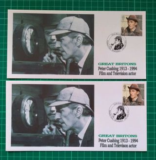 2013 Great Britons Peter Cushing 1913 - 1994 Fdc Sherlock Holmes X2 Television&noi
