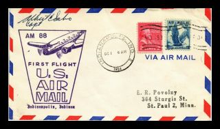 Us Cover First Flight Am 88 Indianapolis Indiana Chicago Illinois Air Mail