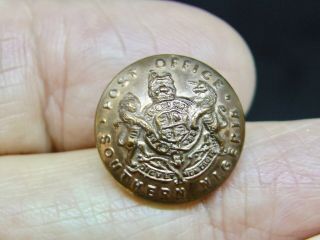 Rare Southern Nigeria (british) Post Office 19mm Brass Cuff Button 1900 - 1914