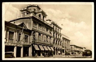 Ecuador Guayaquil Calle De Aguirre Rppc Postcard 1937