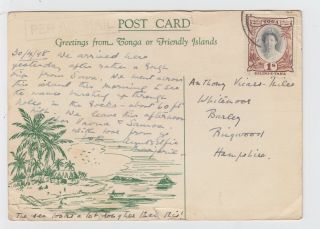 1948 Tonga 1 Shilling 1948 Postcard To Hampshire