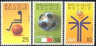 Belgium 1990 Sport/games/football/disabled Basketball/special Olympics 3v N43247