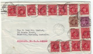 1940s North America Canada Multiple Franking On Cover = 16 = To Abroad
