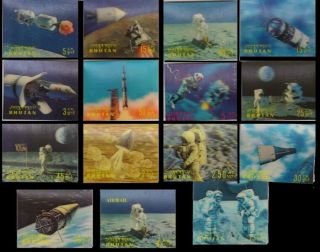 Bhutan 1971 - Space - Moon Landing - 15 Different,  3 - D Stamps (plastic Surfaced)