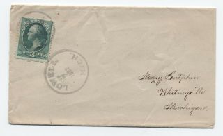 1882 Lowell Michigan Rubber Handstamp On 3 Cent Banknote Cover [2463.  261]