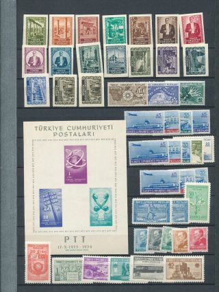 Turkey Imperf Perf Sheet Mnh Mh (appx 40 Items) (ad 219
