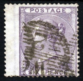 Gb Qv 1856 6d.  Lilac Plate 1 Thick Paper Wmk Emblems Sg 70d (spec J70[2]d) Vfu