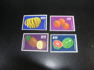 China Taiwan 1964 Sc 1414 - 17 Fruit Set Hinged