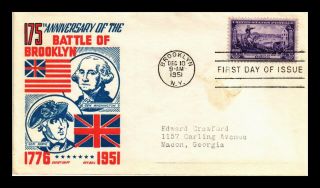 Dr Jim Stamps Us Battle Of Brooklyn Ken Boll First Day Cover Scott 1003