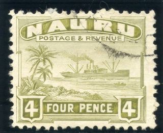 Nauru 1924 Kgv 4d Olive - Green Very Fine.  Sg 32a.  Sc 23.