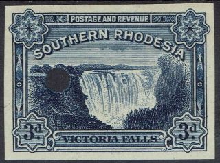 Southern Rhodesia 1935 Victoria Waterfall 3d Imperf Plate Proof Mnh