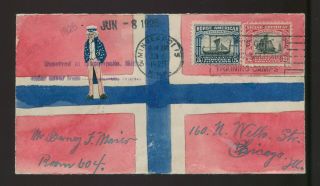 620 - 21 On Rare Hp Cover With Jun 8 1925 Norse American Centennial Cancel Fd6424