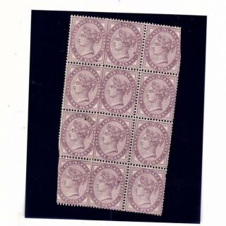 Queen Victoria One Penny Inland Revenue Block Of 12 Great Britain Mnh (mb81
