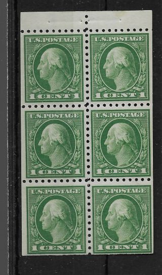 Scott 424e Us Stamps Washington 1 Cent Pane Of 6