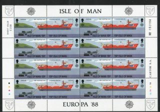 Isle Of Man Sc 363 - 8 1988 Europa Telecom Stamp Sheets Nh