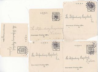 C.  1900 5 X Fronts Fiji Sunburst Postmarks Printing On Backs To Magistrates