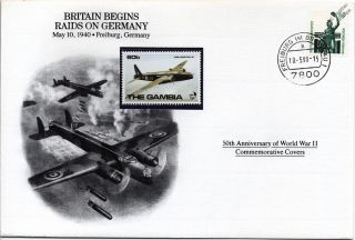 Wwii 1940 Britain (raf Aircraft) Raids On Germany Stamp Cover (danbury)