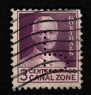 Opc 1934 Canal Zone 1c Goethals 117 With Official " P " Perfin 37902