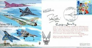 Eja 21 Fairey Fd 2 Cover 1999 Signed By 3 Test Pilots F1