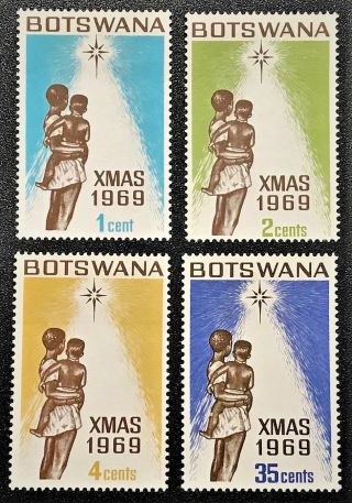 Botswana 1969 Sc 54 - 57 Christmas,  Mother And Child Nh Og Xf (k - 45)