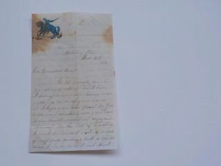 Civil War Letter 1864 Patriotic Horse Sword Died Andersonville Austinburg Ohio