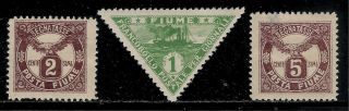 Italy Colony Fiume 1919 - 1920 Postage Due Stamps & Newspaper Stamp