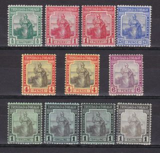 Trinidad & Tobago 1913,  Sc 149 - 154,  Cv £53,  Part Set,  Shades,  Mh